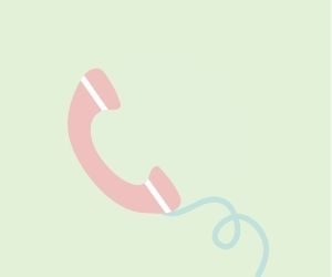 ピンクの電話のイラスト