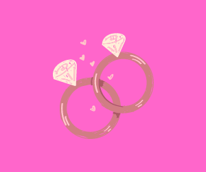 結婚指輪　2つ　イラスト